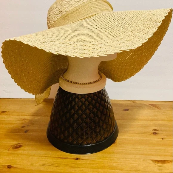 Sun Straw Hat Wide Brim UPF 50 Summer Hat Foldable Roll up Floppy Beach Width 18 - Picture 3 of 8